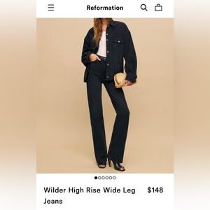 Reformation Wilder Jeans - black wide leg